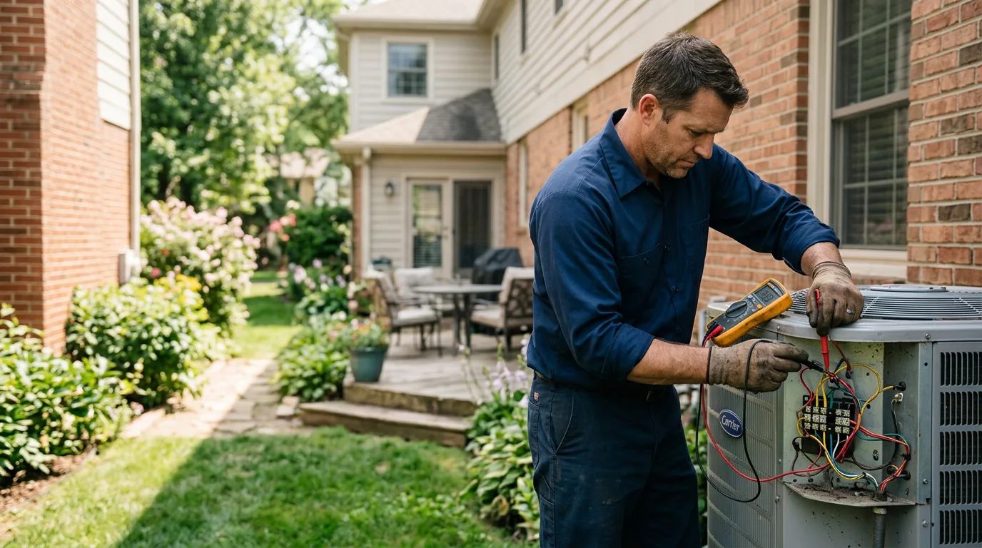 HVAC technician working near Marshall, OK